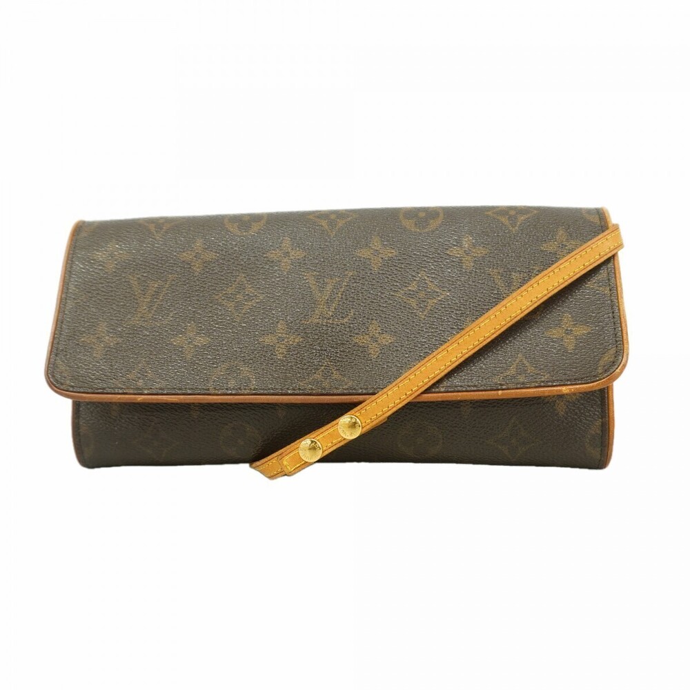Louis Vuitton Monogram Pochette Twin Shoulder Bag Brown